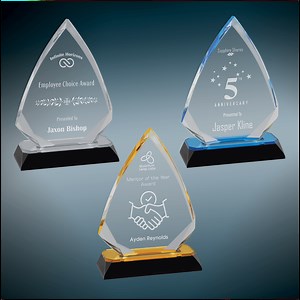Blue Arrow Diamond Corner Base Impress Acrylic | Archway Engraving and Trophies