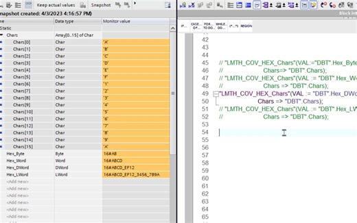 西门子博途 Convert Variant to Variant. HEX to Arrays of Char