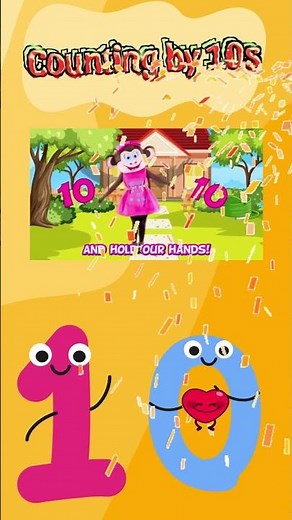 Counting by 10s Number Song for Kindergarten: 🌞🔟 Pow Tens Song Rocks It 🎈🎵💛 #shorts