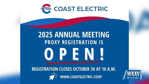 Deadline to register for Coast Electric proxy meeting approaching