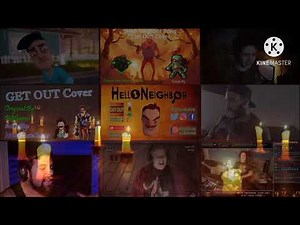 HELLO NEIGHBOR SONG (GET OUT) LYRIC VIDEO - VOCAL COVER MASHUP