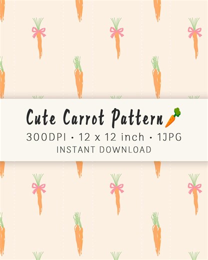 Hand-drawn Carrot Pattern, Love Easter Bunny Carrot Digital Paper, Spring Nursery Fabric Design, Digital Download - Etsy