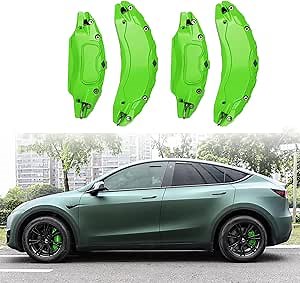 Caliper Covers for Compatible with Tesla Model Y Accessories, 2020-2024 19 20 Inch Wheel Hub Front and Rear Brake Caliper Covers - Red Front and Rear Brake Caliper Covers Not for Model 3