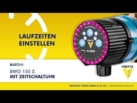 Vortex BWO 155 Z - Setting the pump runtime