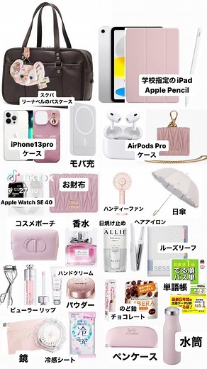 スクバの中身と高校生の可愛いアイテム紹介