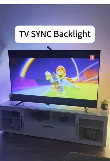 TV-synchronized RGB IC light strip with mini camera! ✅Easy installation. ✅Smart control: remote control and Bluetooth app control. 🔥🔥50% off, bring it home now! #ledlights #rgblights #ambientlight #homedecor #tvbacklight