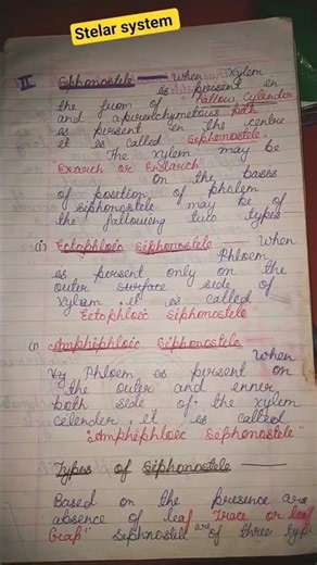 Stelar system in pteridophyta #bsc #bscbotany #mscbotany #pteridophytes #msc #study #ytshorts #exam