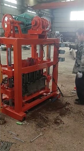 Upgraded version QT4-40 manual concrete 6inch hollow block making machine testing #blockmachine