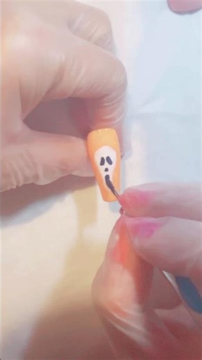 Easy Halloween nail art tutorial for beginners-Part 1 #gelnails #naildesign #nails #ghostface #scary