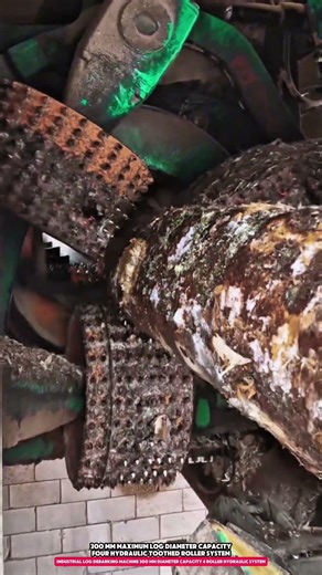 Industrial Log Debarking Machine 300 mm Diameter Capacity 4 Roller Hydraulic System