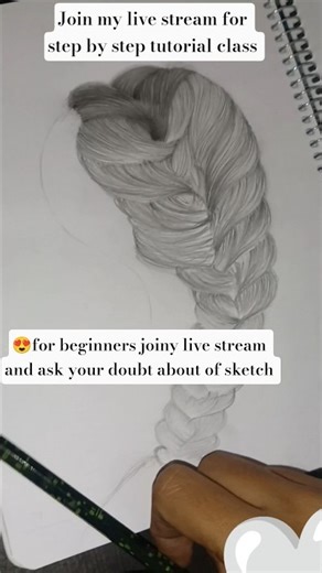 😍Realistic drawing hair sketch for beginners #viral #short #art