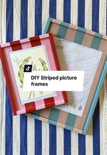 DIY Striped Picture Frames for a Colorful Home
