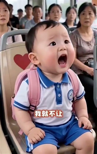萌娃让座风波 #让座风波 #谁教的娃这么优秀😀 #人类幼崽