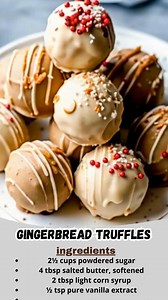 Gingerbread Truffles | Easy No-Bake White Chocolate Christmas Treats 🎄🍬Full Recipe in Coʍmеոτ These sweet little truffles are packed with cozy gingerbread flavor, coated in creamy white chocolate, and perfect for gifting (or keeping all to yourself 😍). No oven, no stress — just festive, spiced goodness in every bite! | Recipes By Darya