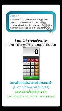 TEAS Math Practice Question - Percentage Word Problem - DEFECTS #craftmath #teasmath