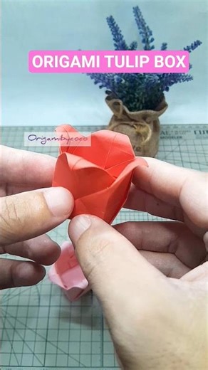 Origami Tulip Box /Bunga tulip#tulip #tulips #diy #papercraft #origami #easyorigami #origamimudah