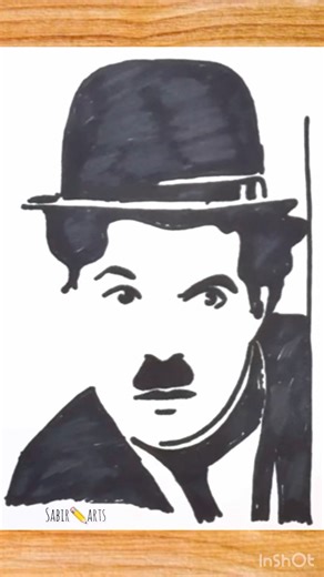 Charlie Chaplin Drawing 🎩 | Easy Step-by-Step for Beginners #shorts #drawing #drawingtutorials