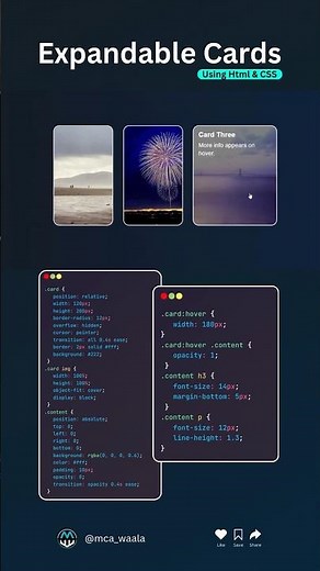 Expandable Cards using only HTML & CSS #HTML #CSS #cardslider #CardsDesign