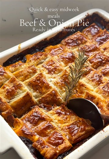 Beef and Onion Pie Recipe for Quick Midweek Meal