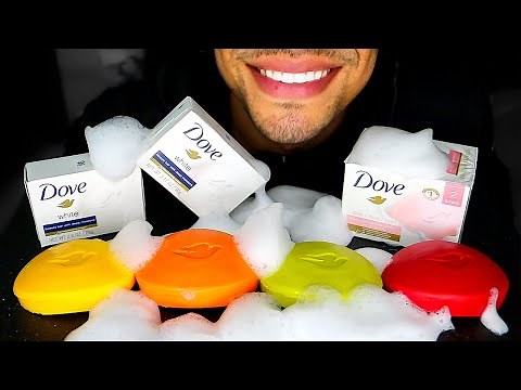 ASMR EDIBLE COLOR SOAP BARS WITH BUBBLES SATISFYING EATING SHOW MOUTH SOUNDS NO TALKING DIY MAKING