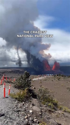 National Park News on Instagram: "What happens when a tornado meets a volcano? 🌪️ Take a look at this incredible video! A tornado-like vortex was seen during the volcanic eruption at Hawaii Volcanoes National Park. Justin Hiram captured this amazing clip, calling it a “volnado.” “’Volnado,’ ‘Lavanado,’ or ‘Lava whirlwind?’ Call it what you will...it’s cool and fire!” said the USGS about a similar event at Kilauea in September. “They may not be scientific terms, but they are fun to say.” Justin 