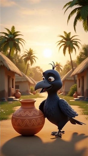 Chalak Kauwa Hindi Cartoon Story #ai #animation #shorts #moonhindianimation #viral