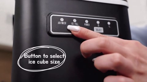 Auseo Countertop Ice Maker Machine with Handle, 26lbs in 24Hrs, 9 Ice Cubes Ready in 6-13 Mins, Auto-Cleaning Portable with Scoop Basket, for Home/Kitchen/Camping(White)