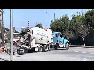 Catalina pacific #377 Kenworth T880 McNeilus concrete mixer on the road out from the LAX yard
