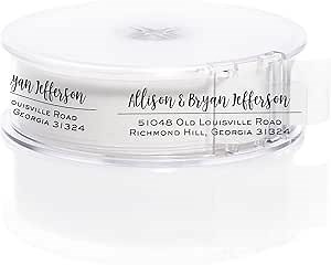 Clear Mixed Font Rolled Address Labels / 250 Personalized Return Address Labels/Designer Address Stickers in Elegant Plastic Dispenser