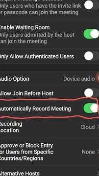 How to turn off automatic recording in Zoom