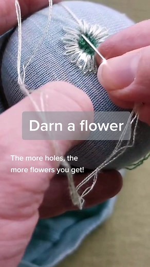 Creative Visible Mending: Flower Embroidery to Repair Clothes