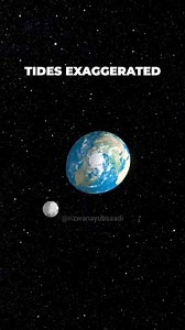 ✓ The moon's pull stretches and squeezes the Earth! • Here's why the moon does that: • The Moon's gravitational force exerted on Earth causes a stretching and squeezing effect, resulting from the tidal forces that create two oceanic bulges - one on the side of the Earth facing the Moon and another on the opposite side. • As the Earth rotates, these bulges lead to a slight deformation of the planet, causing the crust to stretch and squeeze, in addition to the more noticeable rise and fall of the 