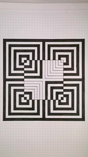 Op Art Drawing of Radio and TV - Society Reflection