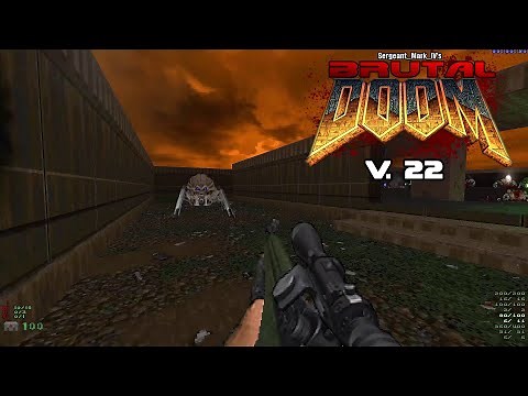 Brutal Doom v22 beta showcase (Doom II maps 1-8 tactical hard realism)