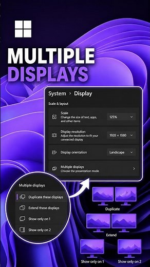 Multiple Displays #windows11 #windowstips