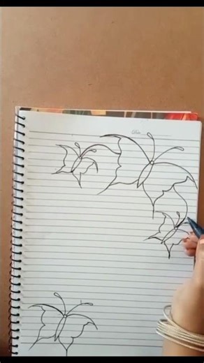 Easy Border Design/Butterfly Drawing #art #shorts #viral