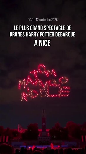 🚨Les niçois le plus grand spectacle de drones Harry Potter débarque à Nice à l’hippodrome Côte d’Azur les 10, 11 et 12 septembre 2026. Un show spectaculaire de 1200 drones d’une durée de 1h au dessus de l’hippodrome Côte d’Azur de Nice. 🎟️réservation et tarifs en ligne disponible. #nicefrance #ideesortie #cotedazur #nice06 #06