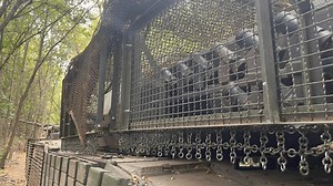 Ukraine's Leopard tanks get steel armor against Russia's FPV drones