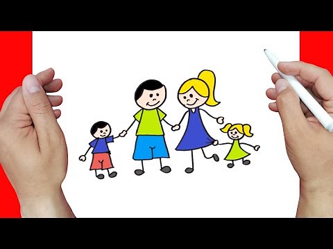 Como dibujar una familia facil y rapido 👨‍👩‍👧‍👦👨‍👩‍👧‍👦