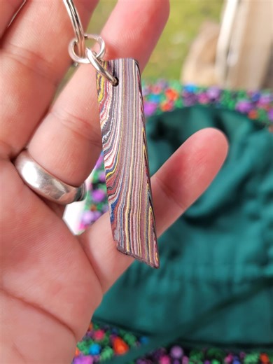 CORVETTE Motor City Agate -fordite- KEYCHAIN   Rainbow - Etsy