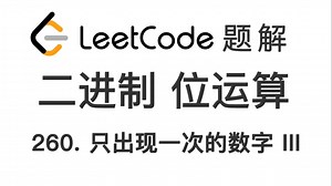260. 只出现一次的数字 III Single Number III 力扣刷题 每日一题 LeetCode 题解 [二进制 位运算]