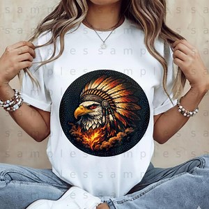 Eagle Headdress Digital Art, Native American Inspired, Bird of Prey, Fire, - Etsy Australia