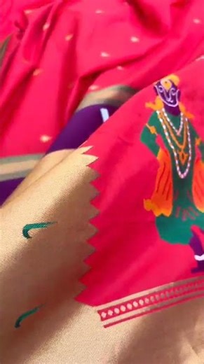 Premium Vitthal Rukmini Contrast Paithani Silk Zari Woven Saree #saree #paithanisaree #sareelove