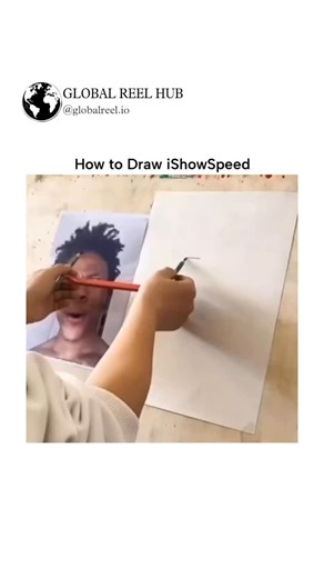 GLOBAL REEL HUB™ on Instagram: "Dm for Credit / Removal This post by Indonesian artist @stoberikrimcis features a 23-second time-lapse video tutorial sketching iShowSpeed's signature wide-eyed, open-mouthed expression using basic pencil techniques on paper. iShowSpeed (Darren Watkins Jr.), a high-energy streamer with 46 million YouTube subscribers as of December 2025, frequently inspires fan art; the post's 170,000 views and 390 likes highlight his influence on viral creative content. Over 160 r