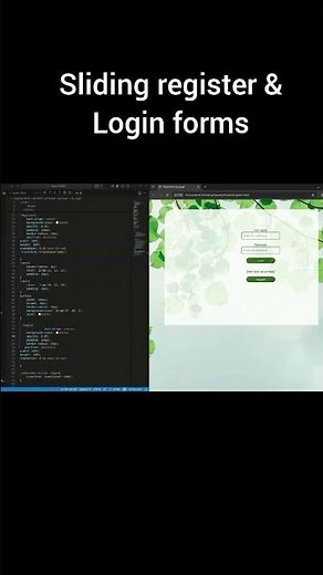 Sliding Login and Register Form Using HTML CSS JavaScript | Responsive Login Page.