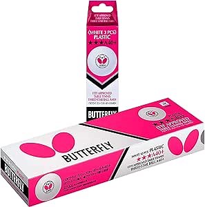 Butterfly A40+ 3 Star Table Tennis Balls - 40mm - White - ITTF Approved - Poly 3 Star Ping Pong Balls - Official 2018 World Table Tennis Championships Ball