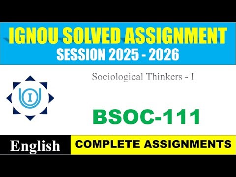 IGNOU BSOC 111 Solved Assignment 2025-2026 | English Medium | Download PDF | IGNOU Students Portal