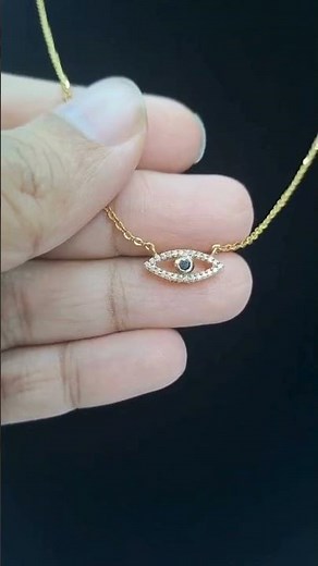 Evil Eye Necklace in Gold with Black Diamond | Protective Luxury by Vai Ra #evileye #diamond