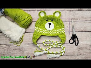 Gorro en forma Osito para niños/niñas a crochet. Te encatara!