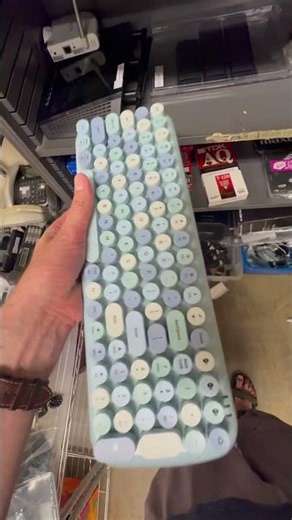 Funny Cute Keyboard With Pastel Retro Keys